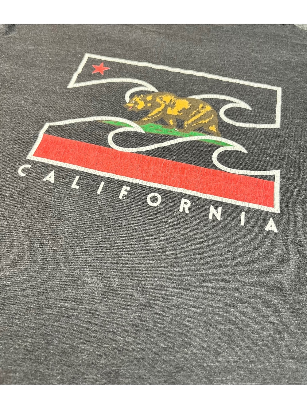 Billabong California Graphic T-Shirt Large Gray Cotton